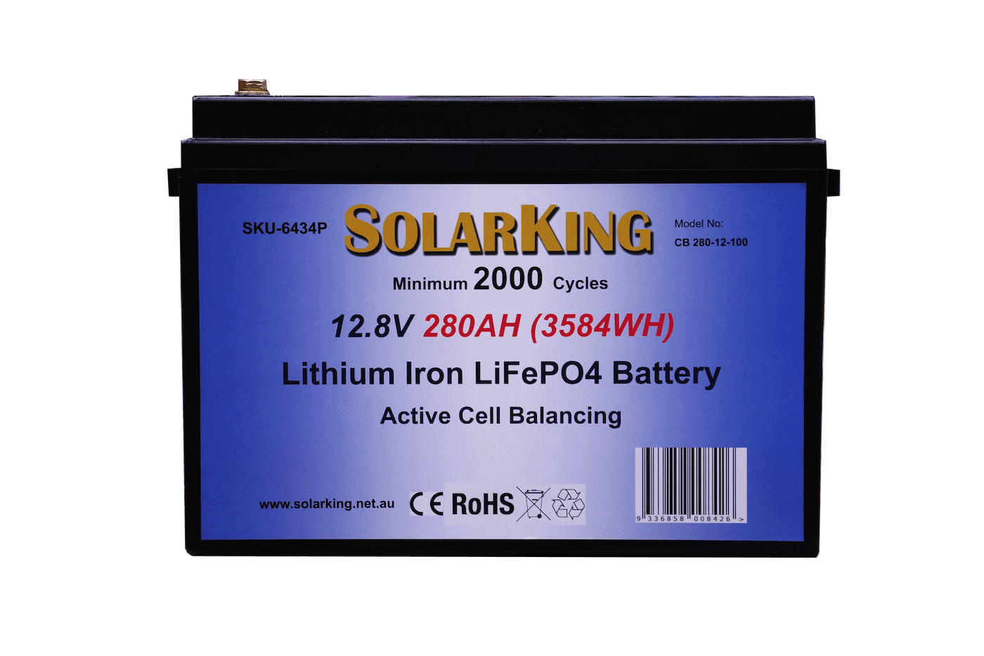 280AH 12.8VDC  Lithium Iron SolarKing Battery CB-280-12-100
